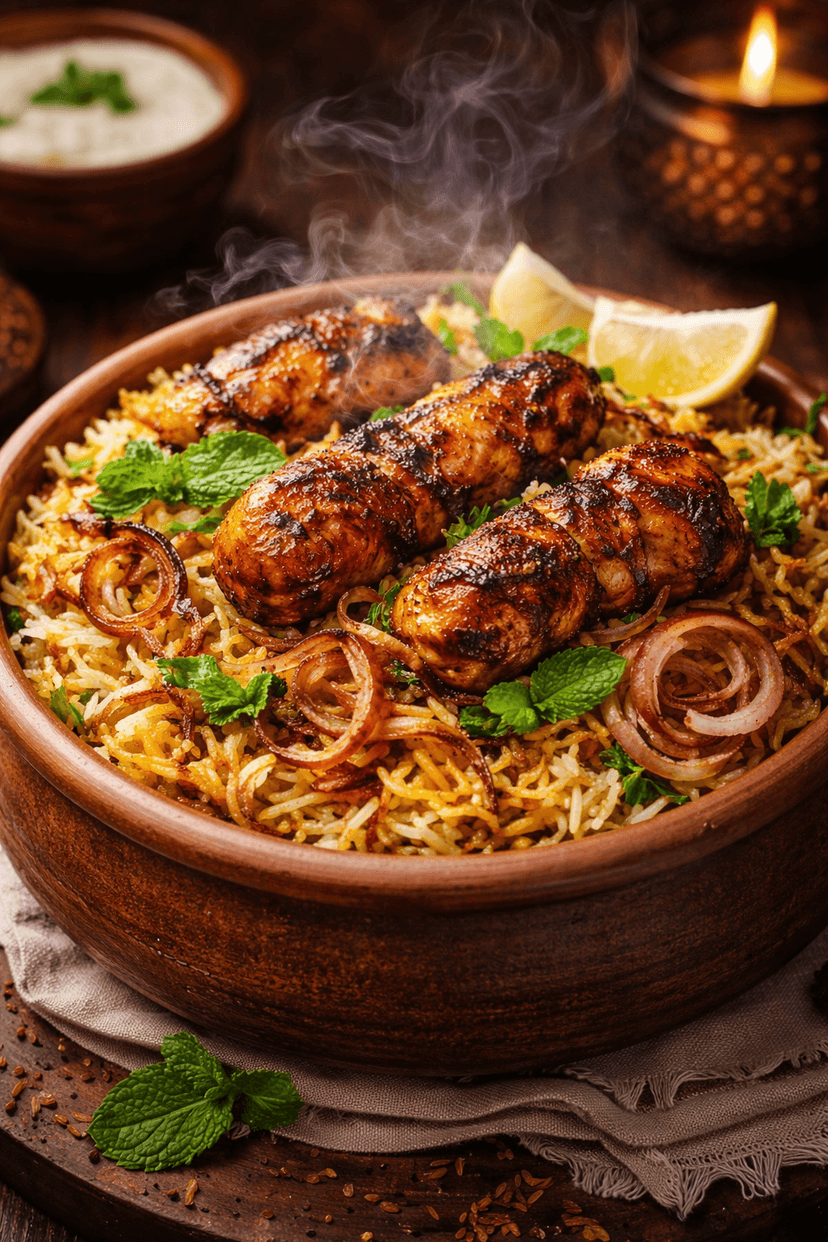 Smoky Chicken Murg Tikka Biryani